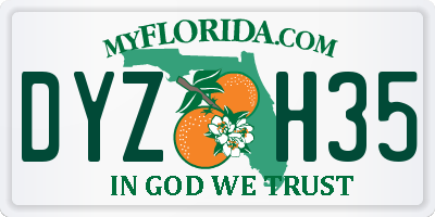 FL license plate DYZH35