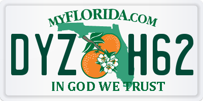 FL license plate DYZH62