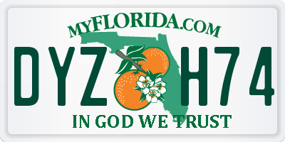 FL license plate DYZH74