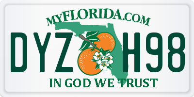 FL license plate DYZH98