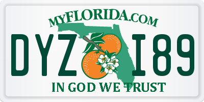 FL license plate DYZI89