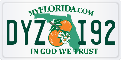 FL license plate DYZI92