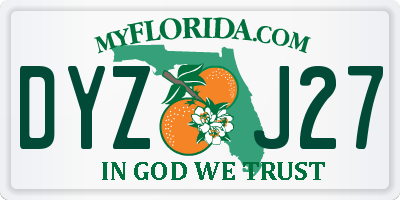 FL license plate DYZJ27