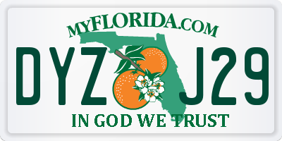 FL license plate DYZJ29