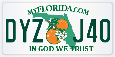 FL license plate DYZJ40