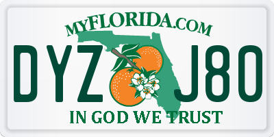 FL license plate DYZJ80