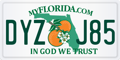 FL license plate DYZJ85
