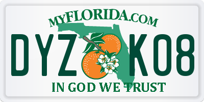 FL license plate DYZK08