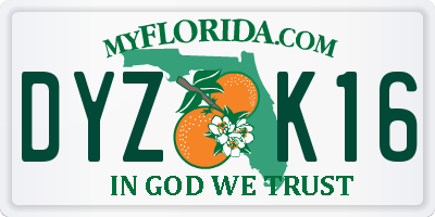 FL license plate DYZK16