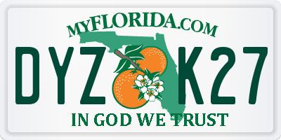 FL license plate DYZK27