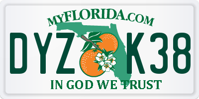 FL license plate DYZK38