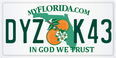 FL license plate DYZK43