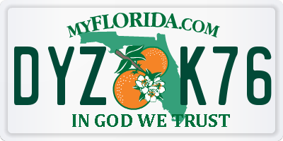FL license plate DYZK76