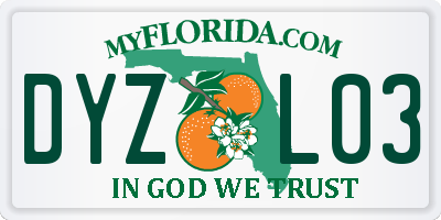 FL license plate DYZL03