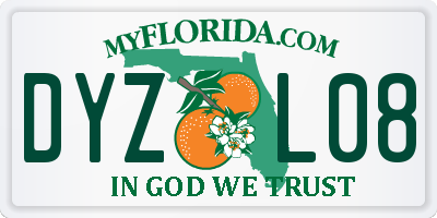 FL license plate DYZL08