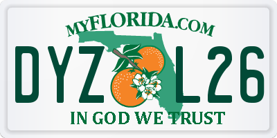 FL license plate DYZL26