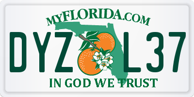 FL license plate DYZL37