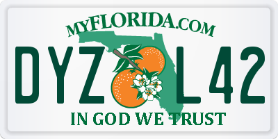 FL license plate DYZL42