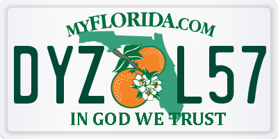 FL license plate DYZL57