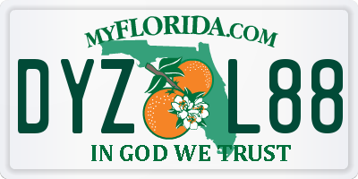 FL license plate DYZL88