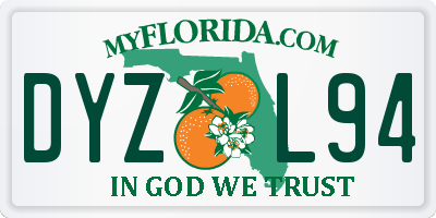 FL license plate DYZL94