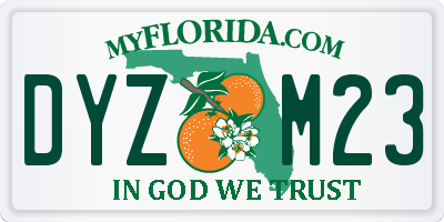 FL license plate DYZM23