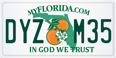 FL license plate DYZM35