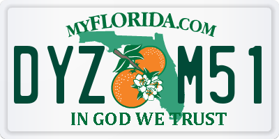 FL license plate DYZM51