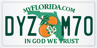 FL license plate DYZM70