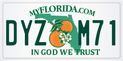 FL license plate DYZM71