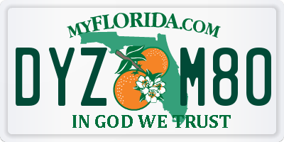 FL license plate DYZM80
