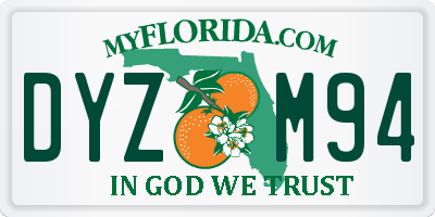 FL license plate DYZM94