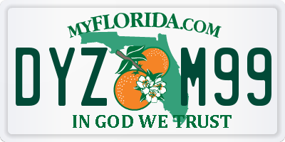 FL license plate DYZM99