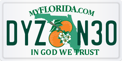 FL license plate DYZN30