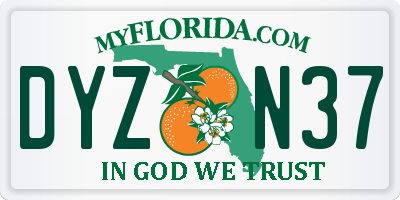 FL license plate DYZN37