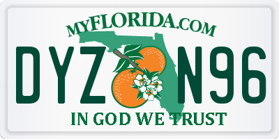 FL license plate DYZN96