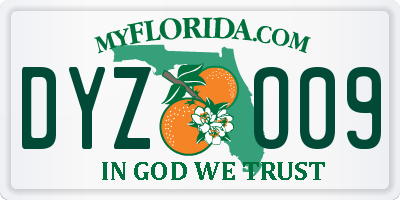 FL license plate DYZO09