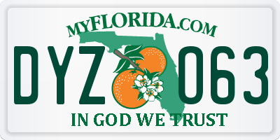 FL license plate DYZO63