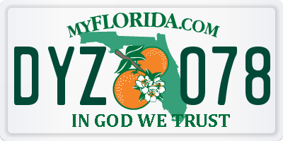 FL license plate DYZO78