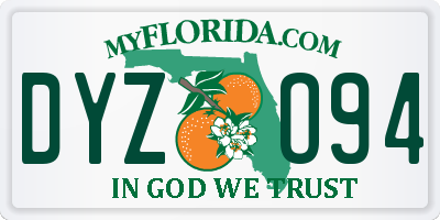 FL license plate DYZO94