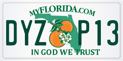 FL license plate DYZP13
