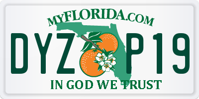 FL license plate DYZP19