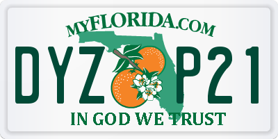 FL license plate DYZP21