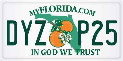 FL license plate DYZP25