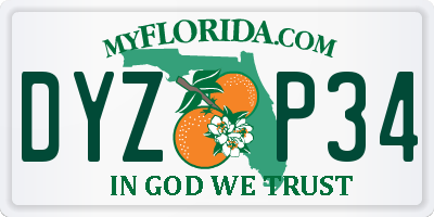 FL license plate DYZP34