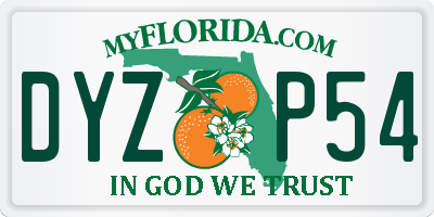 FL license plate DYZP54