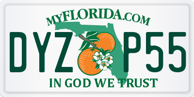FL license plate DYZP55