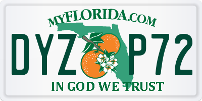 FL license plate DYZP72