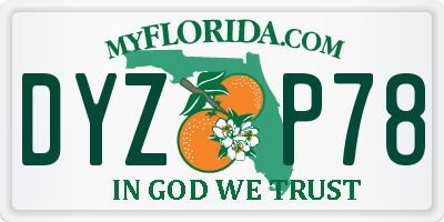 FL license plate DYZP78