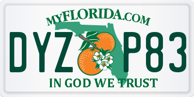 FL license plate DYZP83